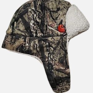 Carhartt Kids' Realtree Camo Sherpa-Lined Trapper Hat - Green/Brown